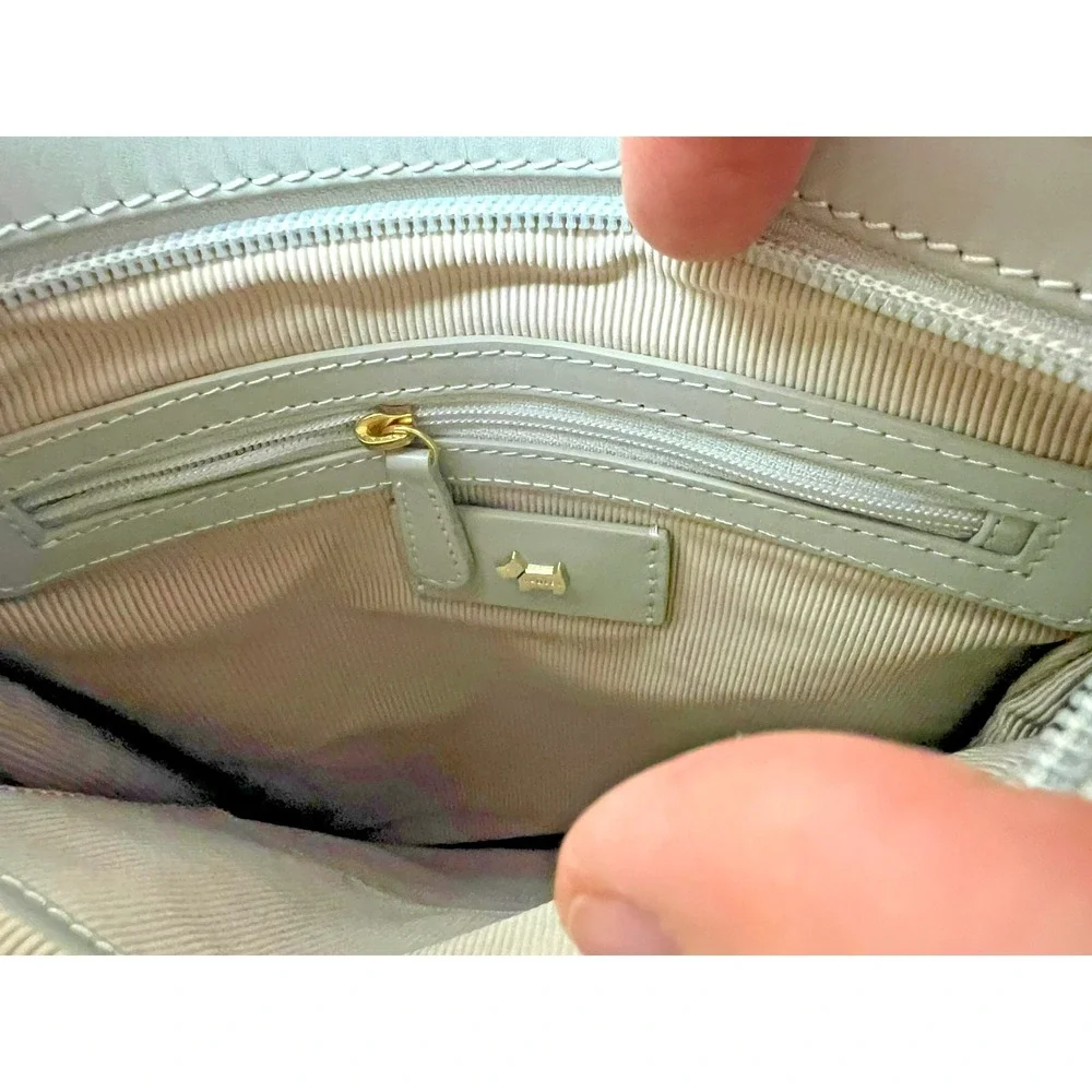 Radley London NWT Pockets Icon Crossbody/Messenger Bag Gray Smooth Leather